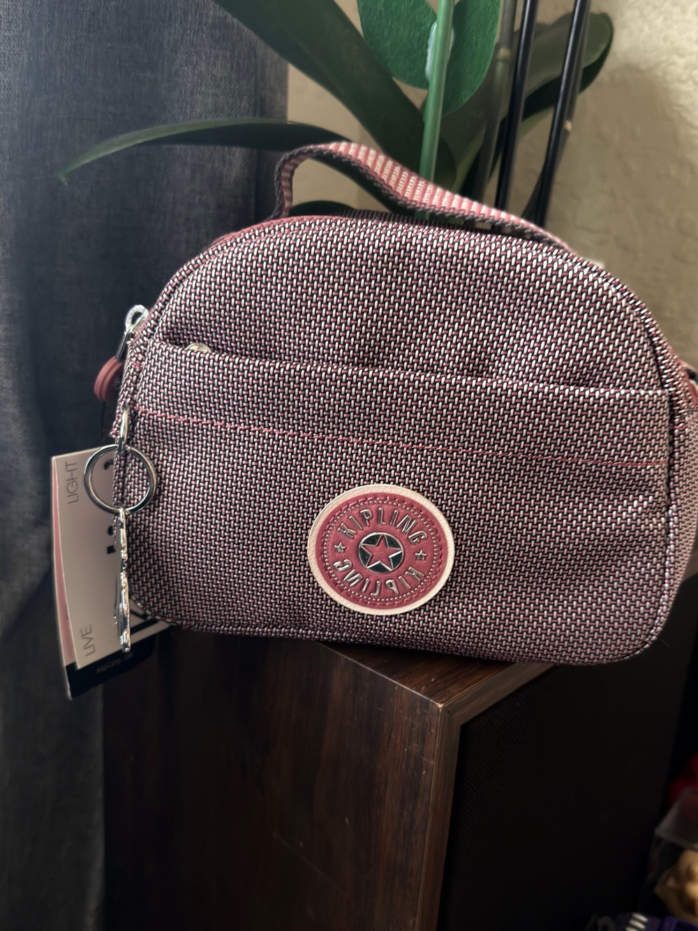 Kipling Heathered Pink Compact Crossbody Pouch